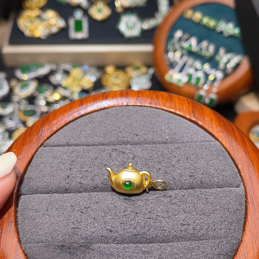 翡翠银S925镶嵌吊坠(不含链)