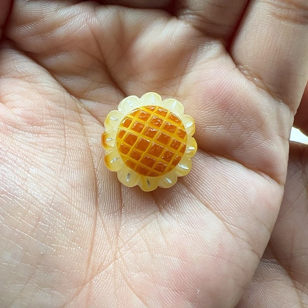 琥珀未镶嵌珠宝奇石太阳花打孔不退换