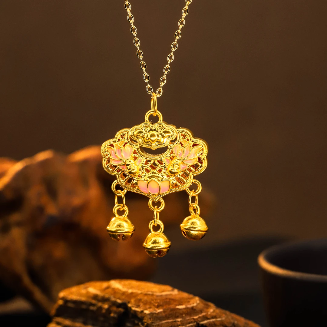 【敏敏专享】足金999锦鲤铃铛锁包吊坠送礼 （赠合金链）ZBHJD783