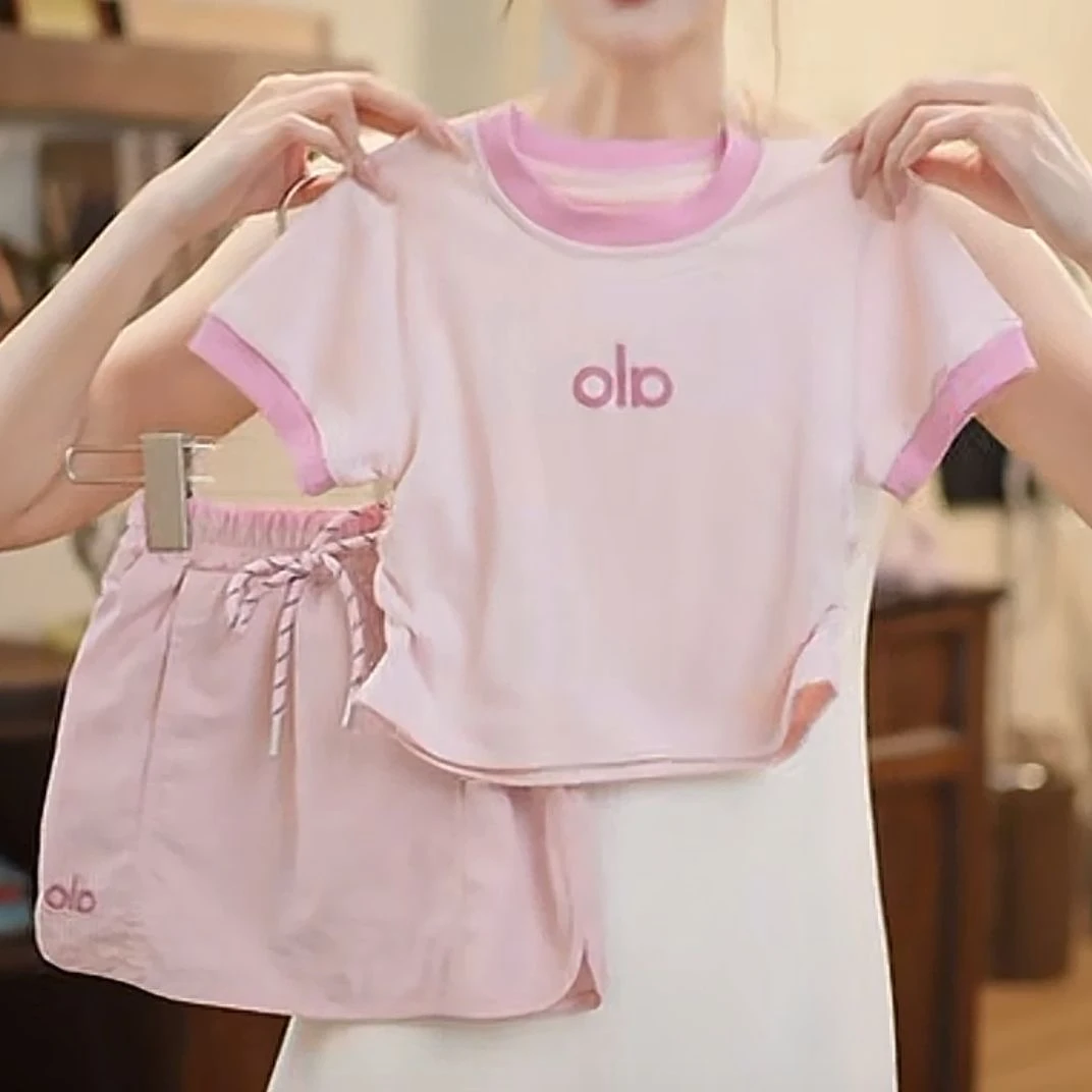 2025年夏季女童简约字母韩版休闲运动套装背心+裙裤时尚两件套