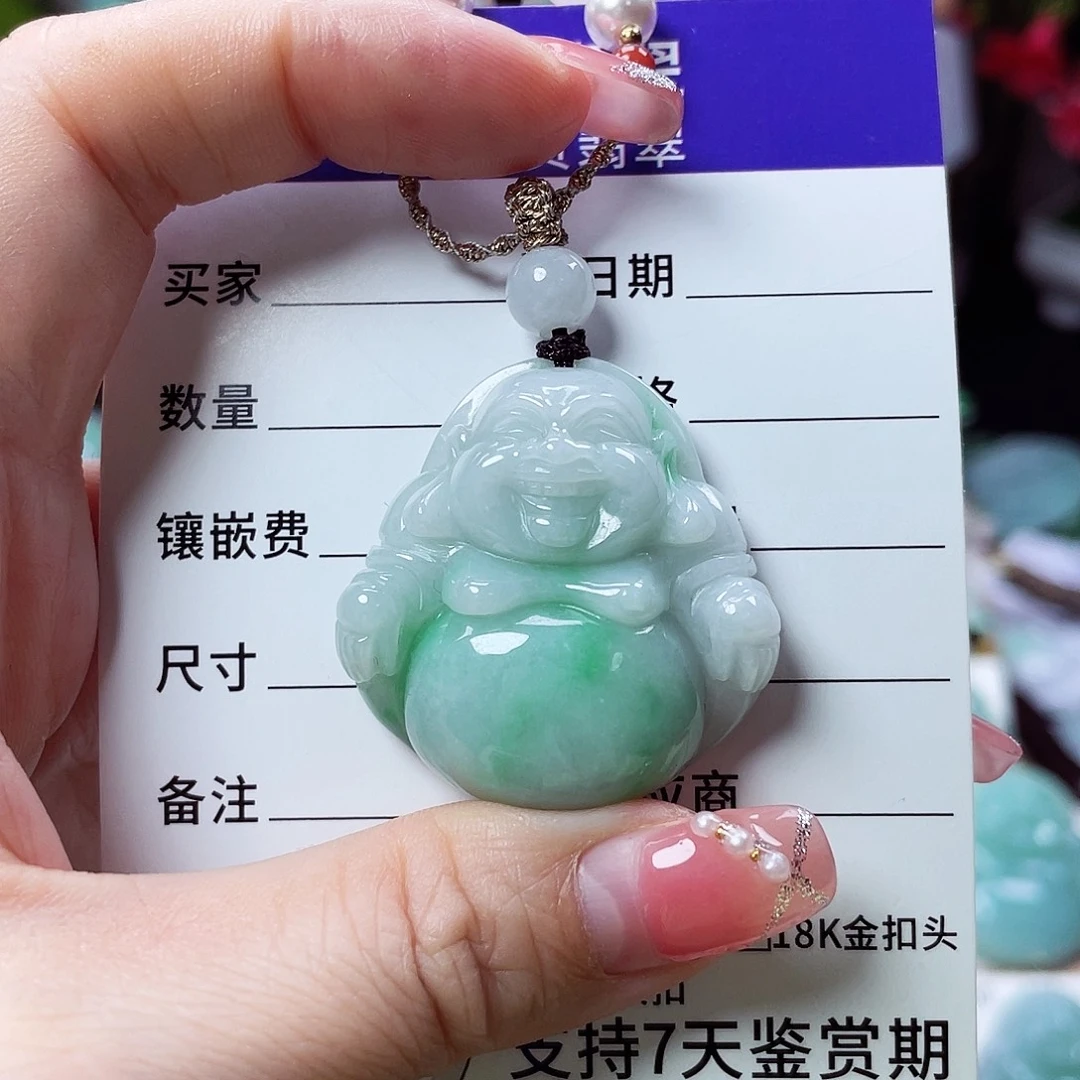 翡翠未镶嵌颈饰佛公58