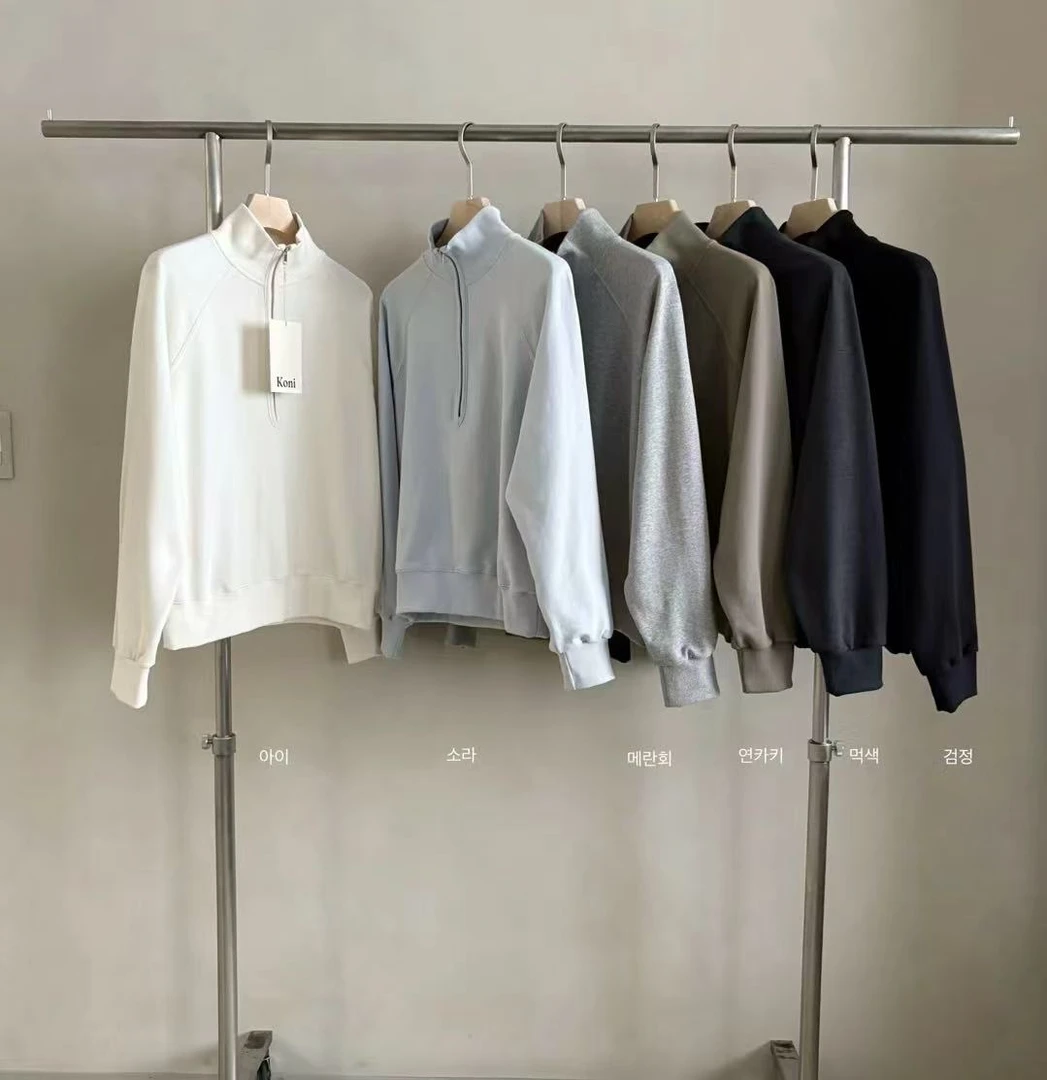 韩国春季新款立领半拉链卫衣（NO退）