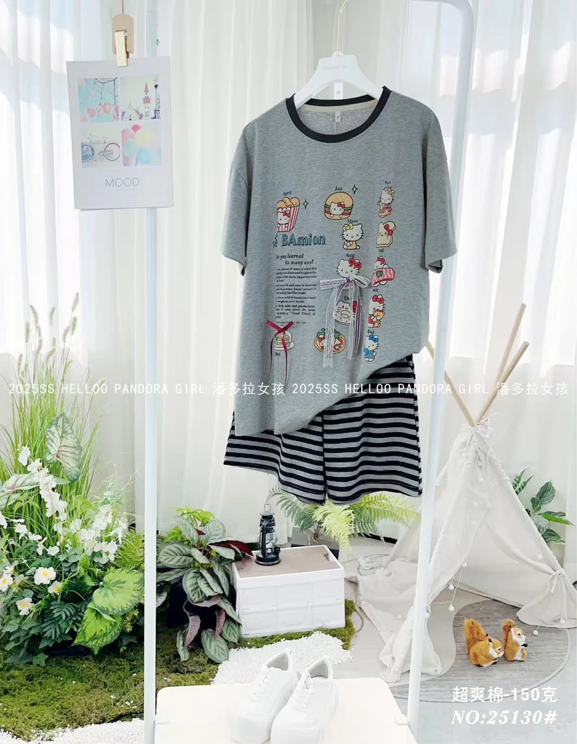 可爱卡通小熊睡裙女夏季薄款宽松舒适家居服