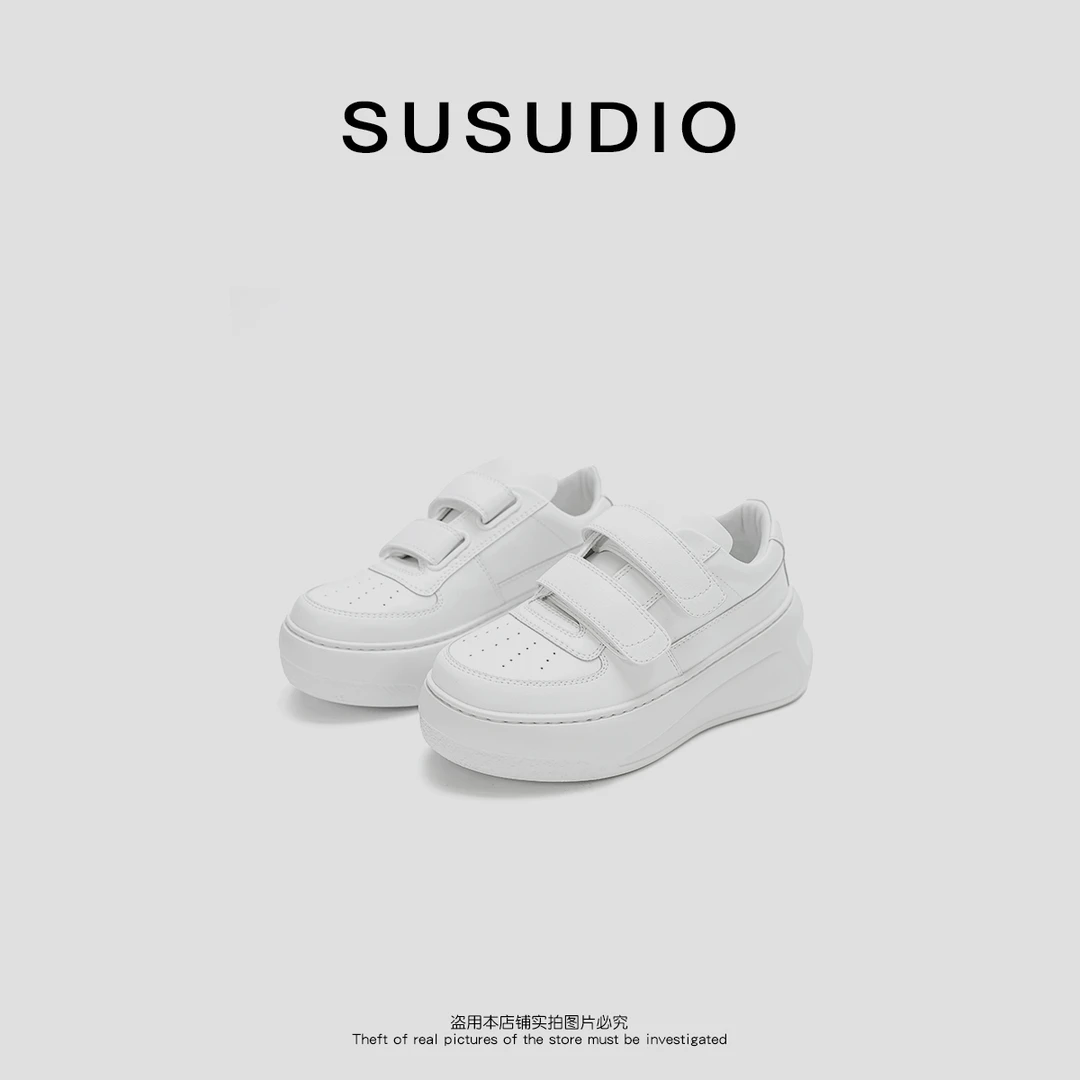SUSUDIO 魔术贴小白鞋  经典百搭厚底小白鞋 N65