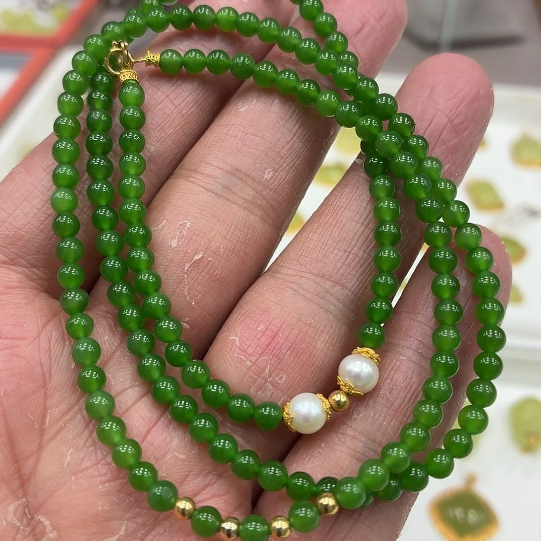 和田玉18K金镶嵌颈饰多样性发货拍一发一