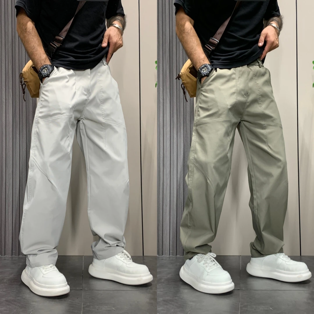 2025秋季新款美式复古休闲裤男士宽松直筒阔腿休闲工装裤潮牌痞帅
