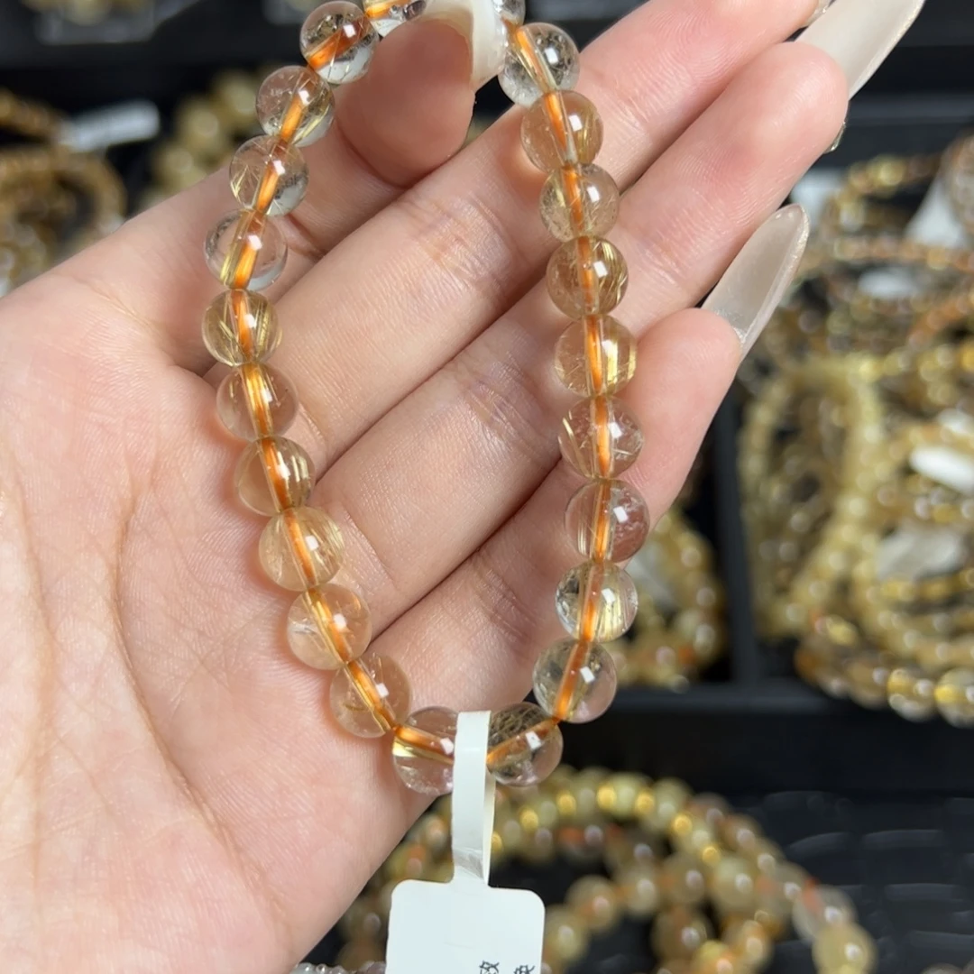 未镶嵌手链水晶天然金发晶