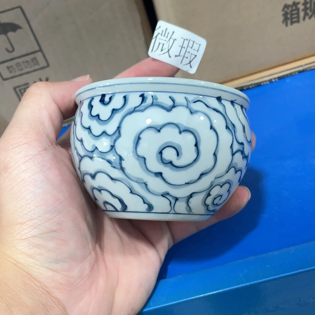釉下手绘茶具微瑕