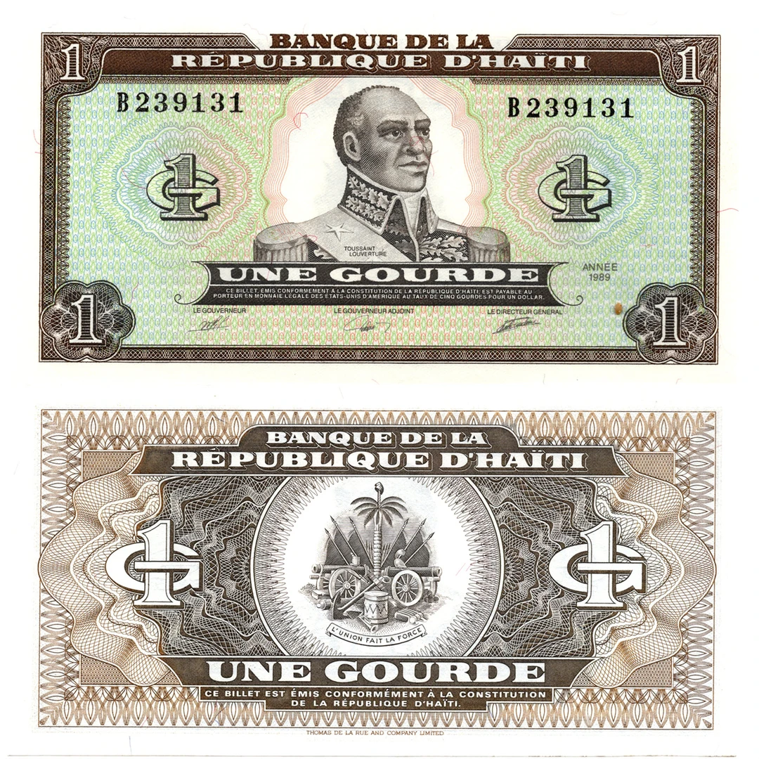 海地1古德1989年全新UNC纸币老纸钞外国钱币收藏