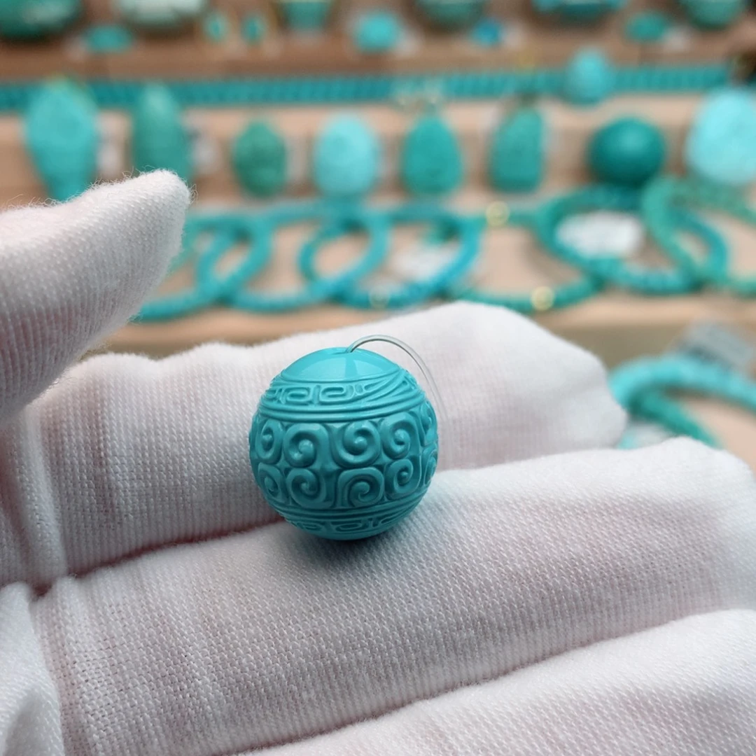 未镶嵌绿松石珠宝奇石15.3mm