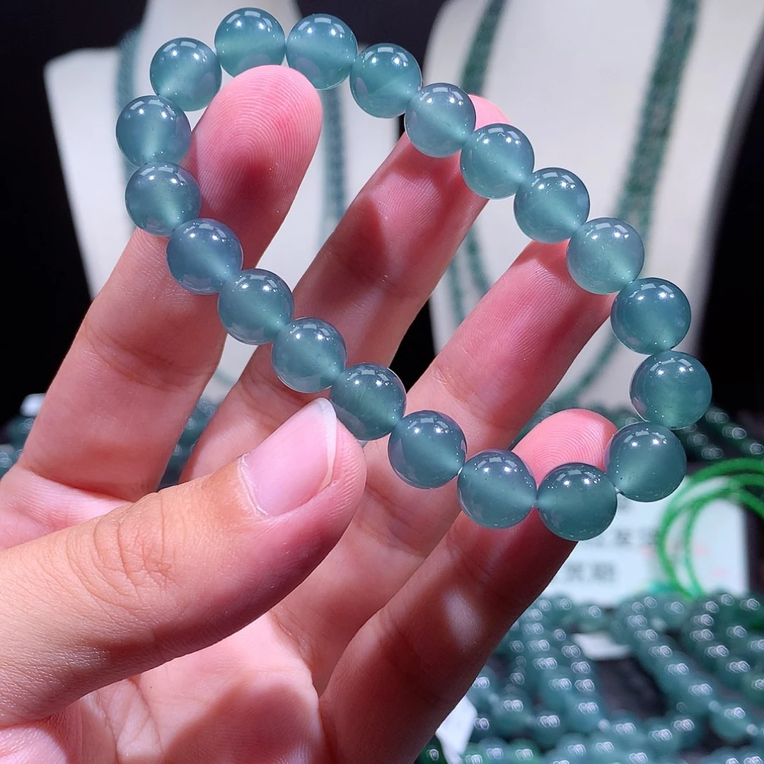 翡翠未镶嵌手链天然a货翡翠手串9.8