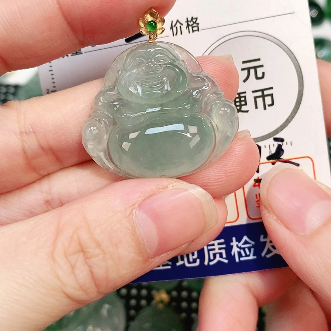 翡翠颈饰18K金镶嵌吊坠