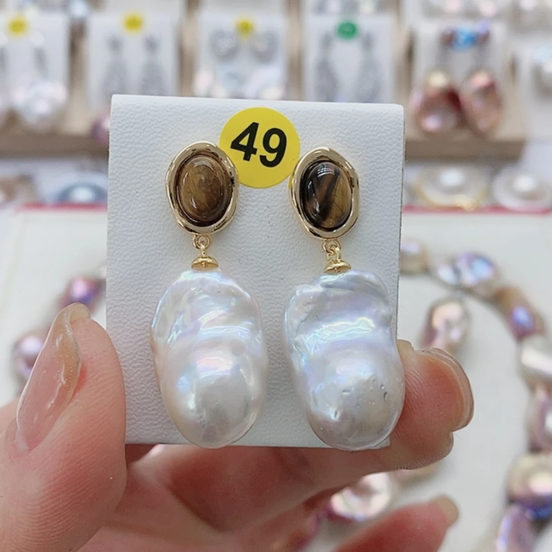 【闪购商品】淡水珍珠耳饰9K金镶嵌