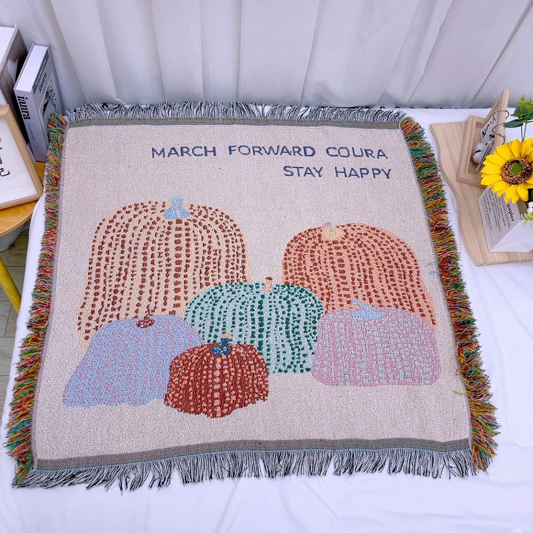 流苏沙发巾多功能针织防滑沙发毯靠背巾单座多座双面透气单人