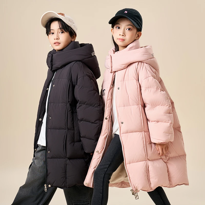 儿童羽绒服中长款2024新款洋气男女中大童装加厚韩版冬季保暖外套