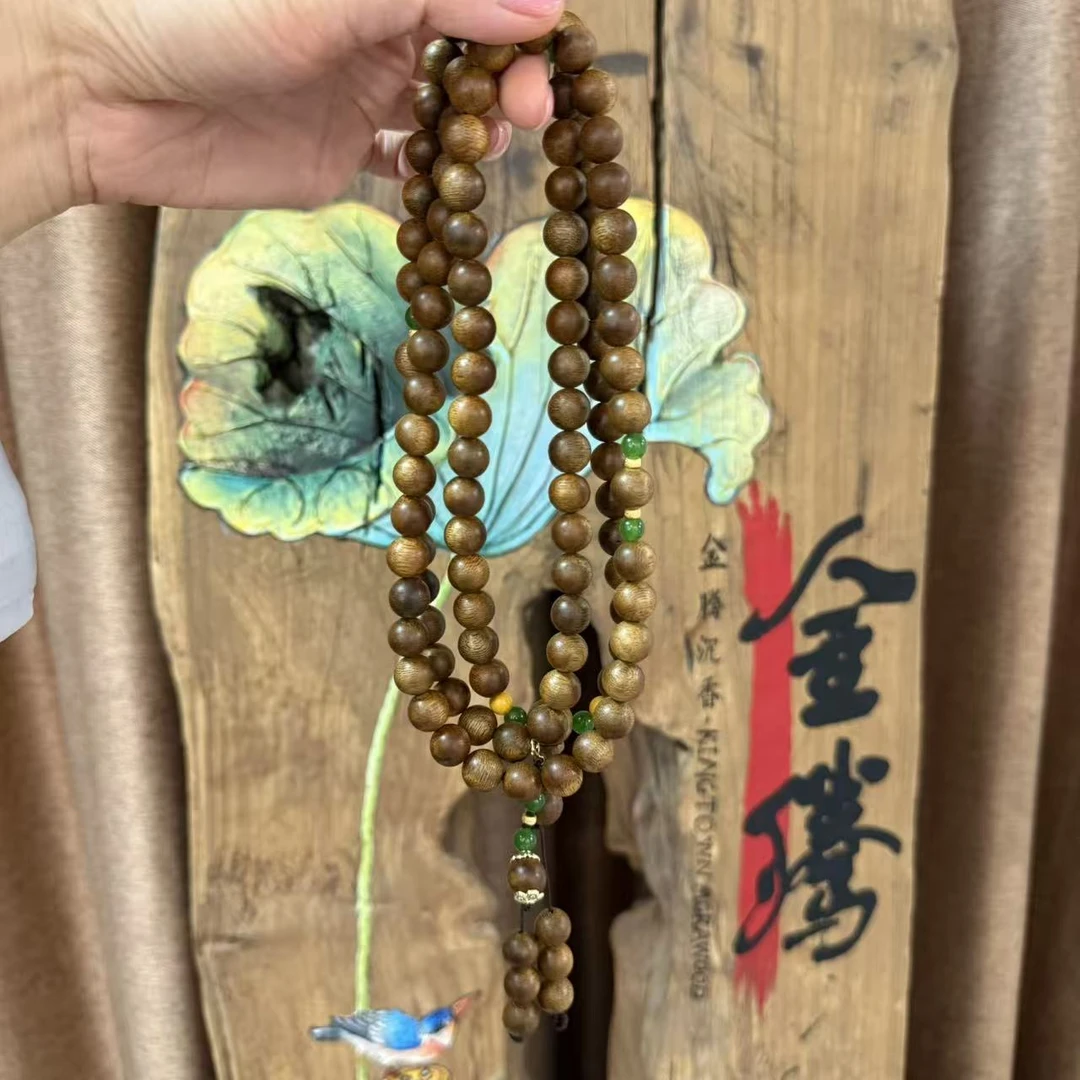 沉香加里曼丹沉香diy蜜蜡多圈手串 10mm左右