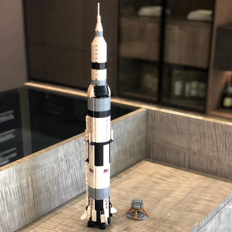 中国积木阿波罗土星五号火箭航天航空积木模型拼装积木玩具礼物