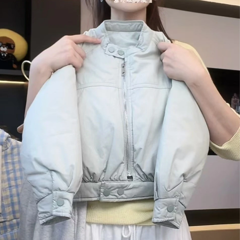 qc【现货】阿卷冬装韩版儿童时尚简约拉链夹棉保暖棉服MPG5342