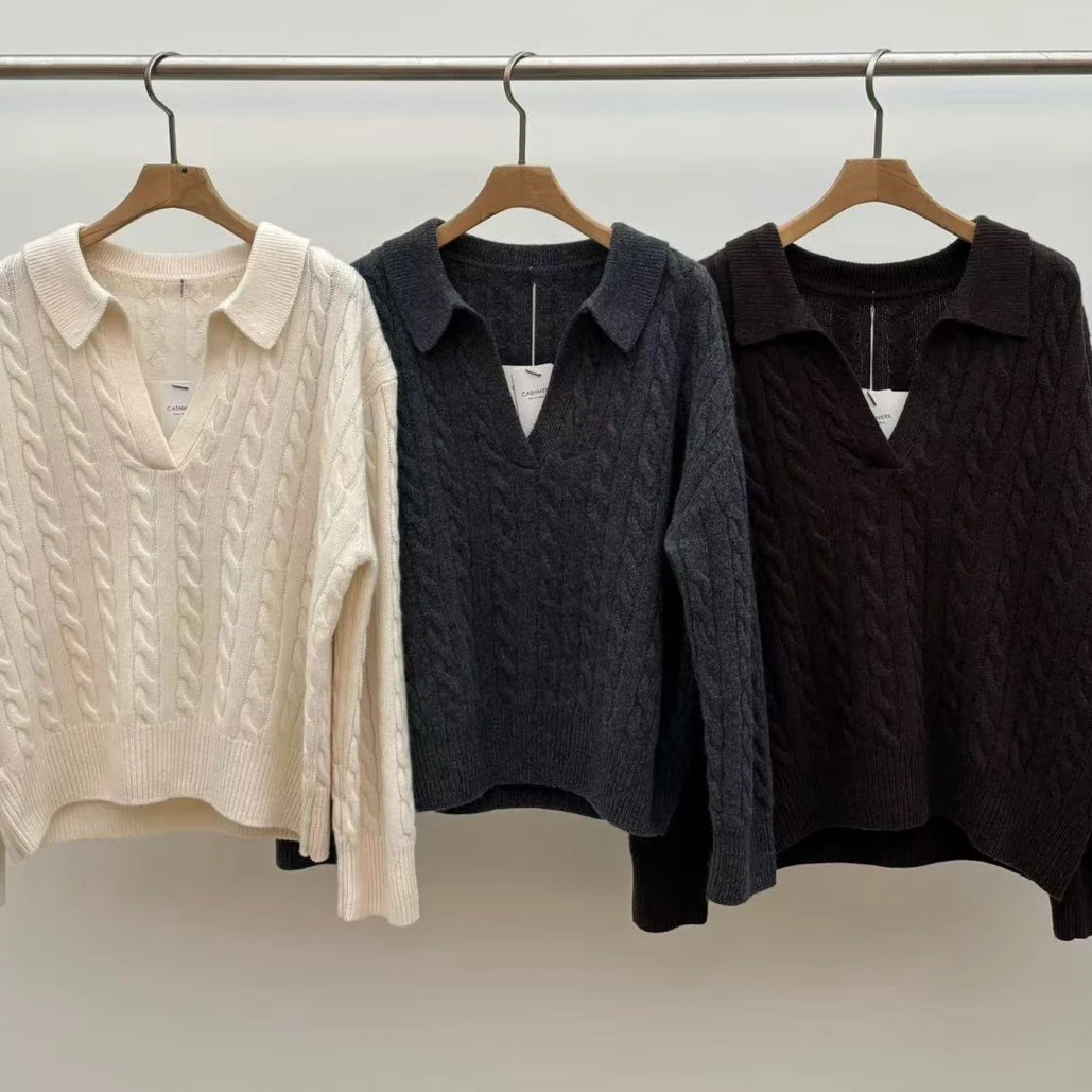 015韩系纯色羊羊粗花纹毛衫T