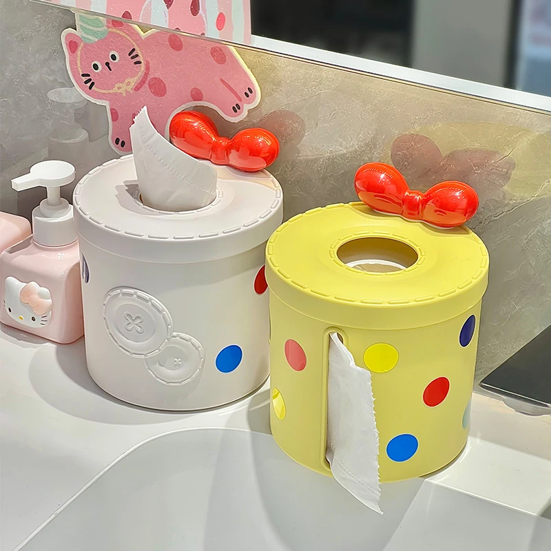 多巴胺纸巾盒客厅餐桌抽纸盒高颜值家用可爱波点风新多功能