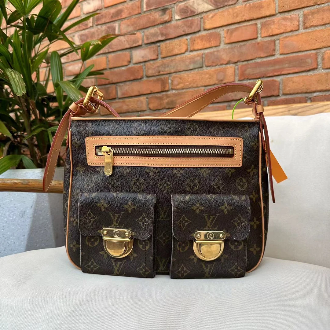 修复品 LouisVuitton/路易威登中古老花曼哈顿斜跨包