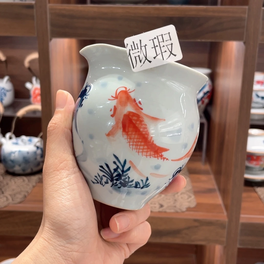釉下彩纯手绘有瑕