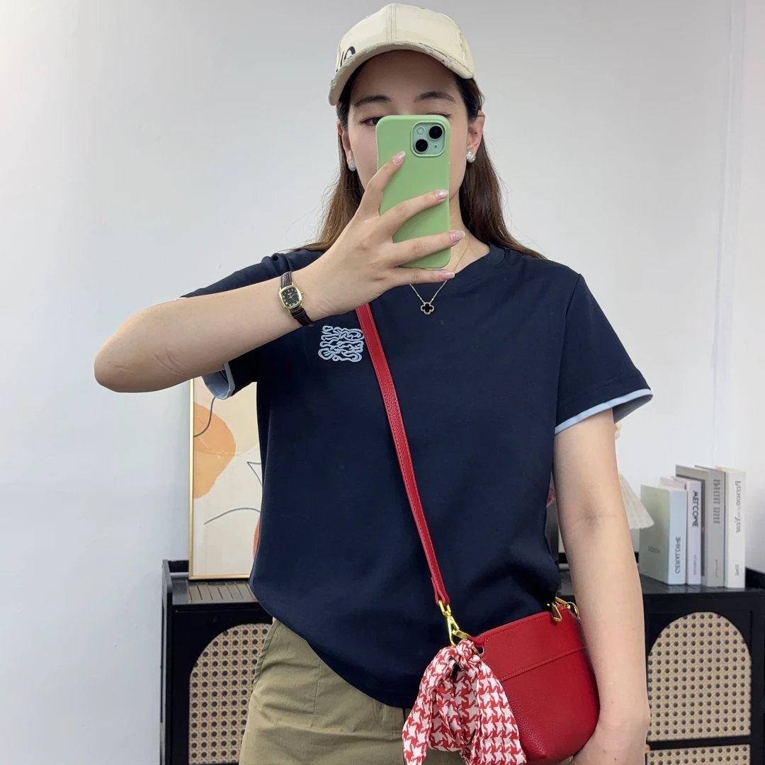 U.Ni【中国结】夏季正肩圆领宽松棉T恤短袖