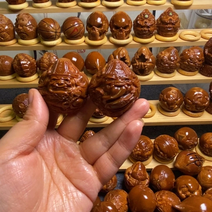 逆***橄榄核把件巴西进口大橄榄黑白4.1