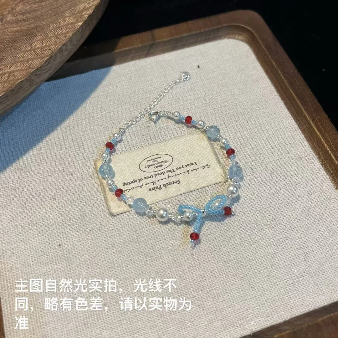 H327 (白雪公主)6mm蓝托帕设计款手串 多样性发一