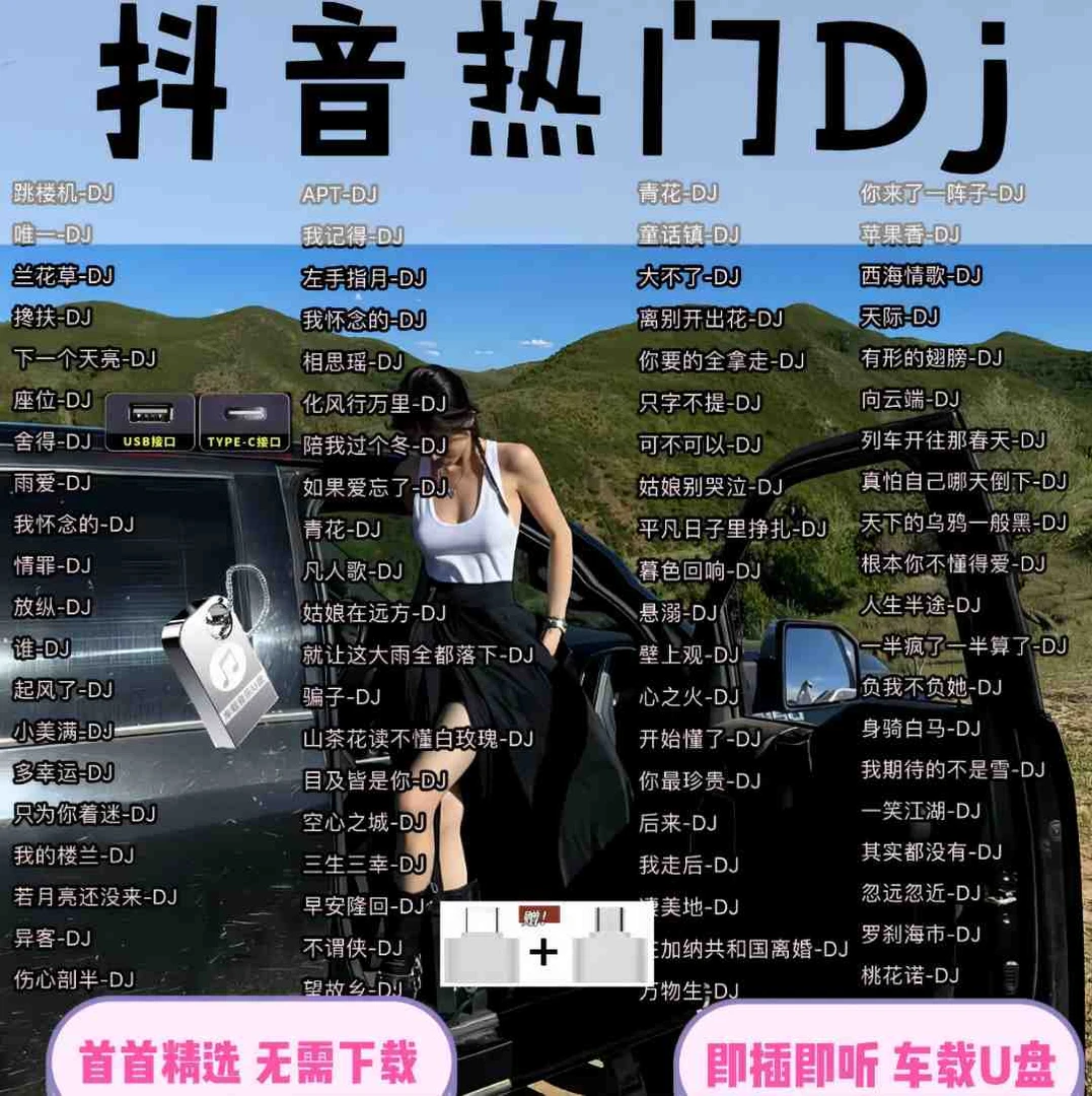2025最新款柏林之声车载U盘抖音热门歌曲劲爆DJ无损音质即插即用