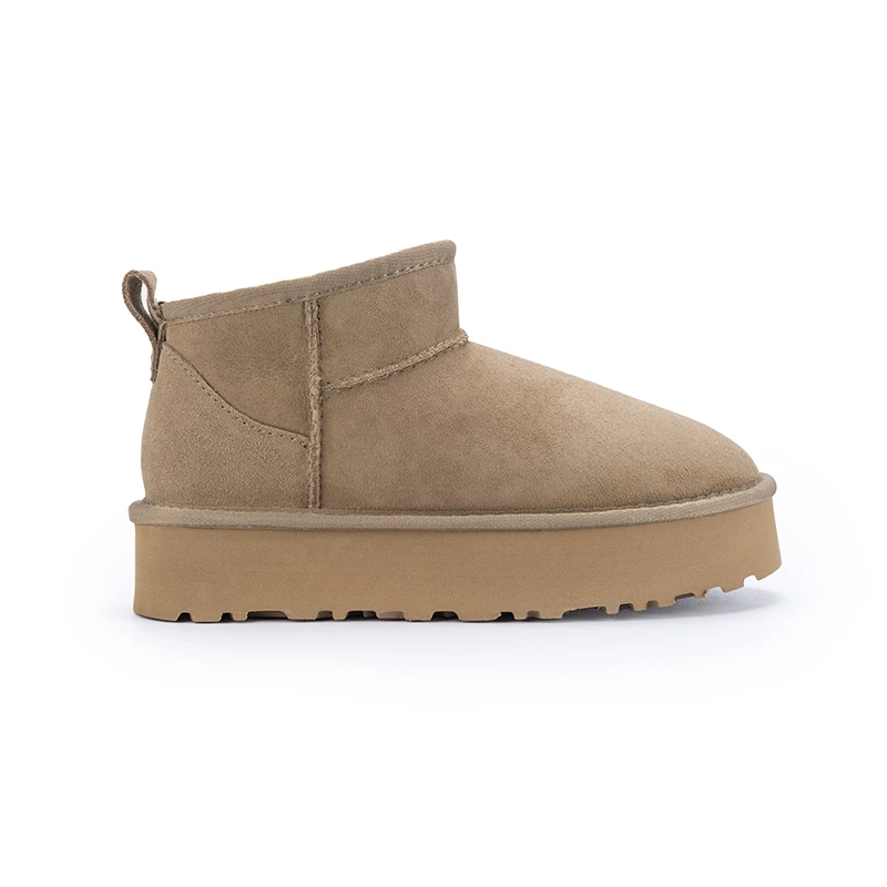 桑坡2025厚底加绒周冬雨同款mini羊皮毛一体保暖女加厚防滑雪地靴