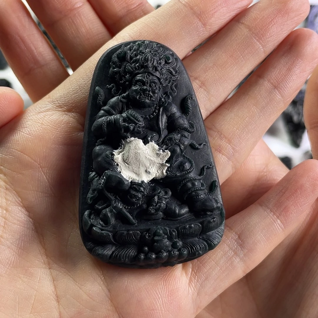 博***套翡翠未镶嵌耳饰黑财