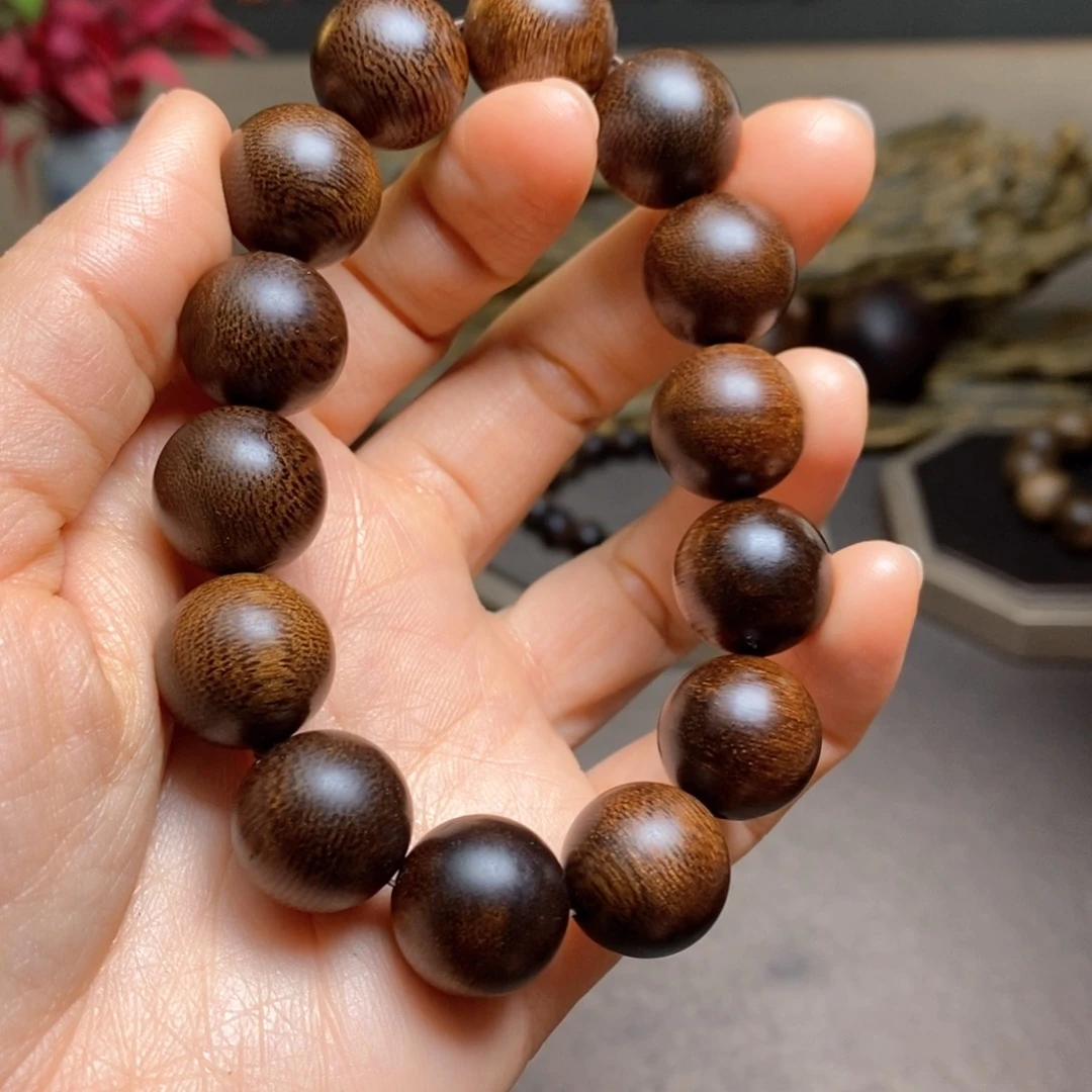 沉香手串越南富森红土糖结玉化1.6