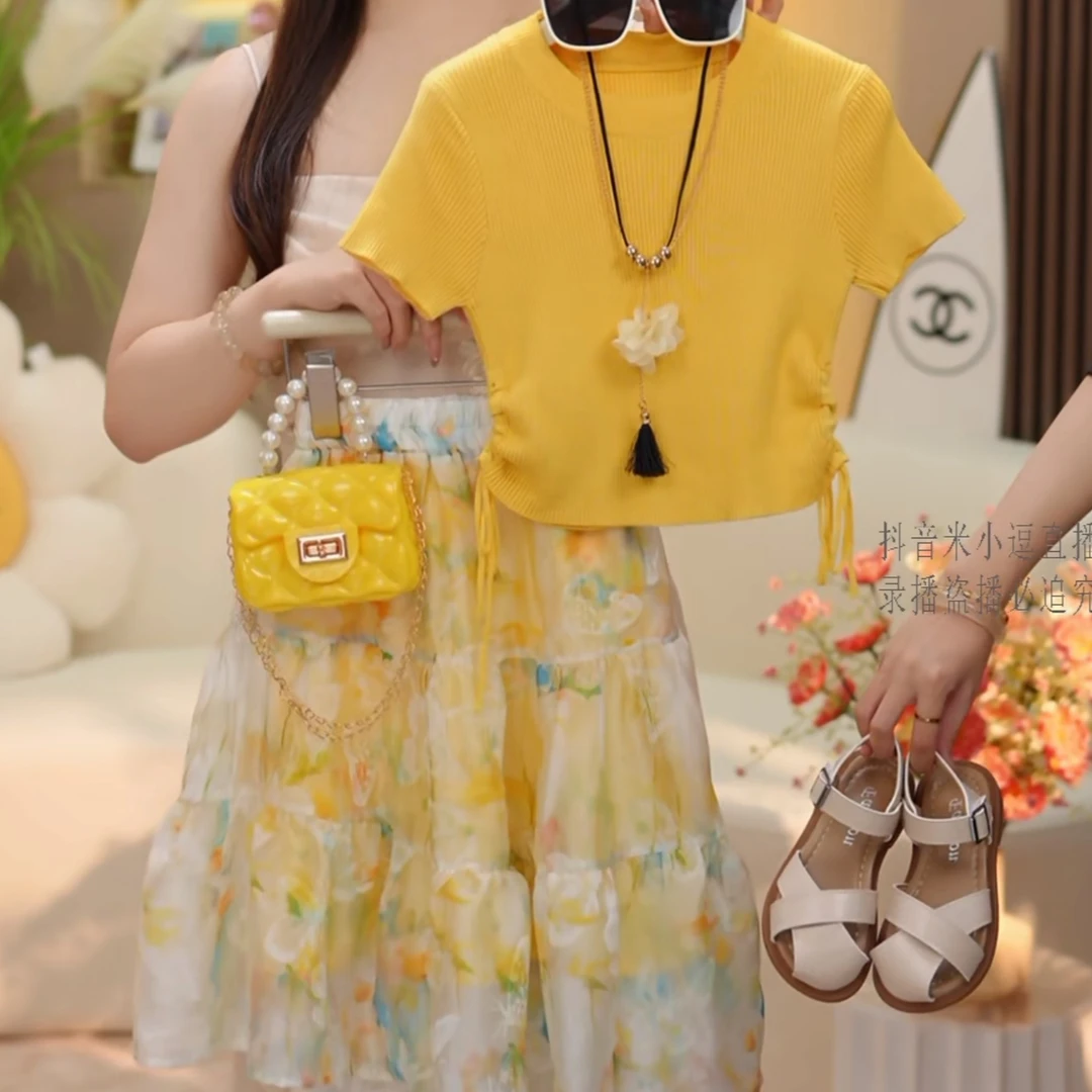【米小逗】女童夏款洋气套装2025新款凉快韩版女宝时髦夏季裙裤k088