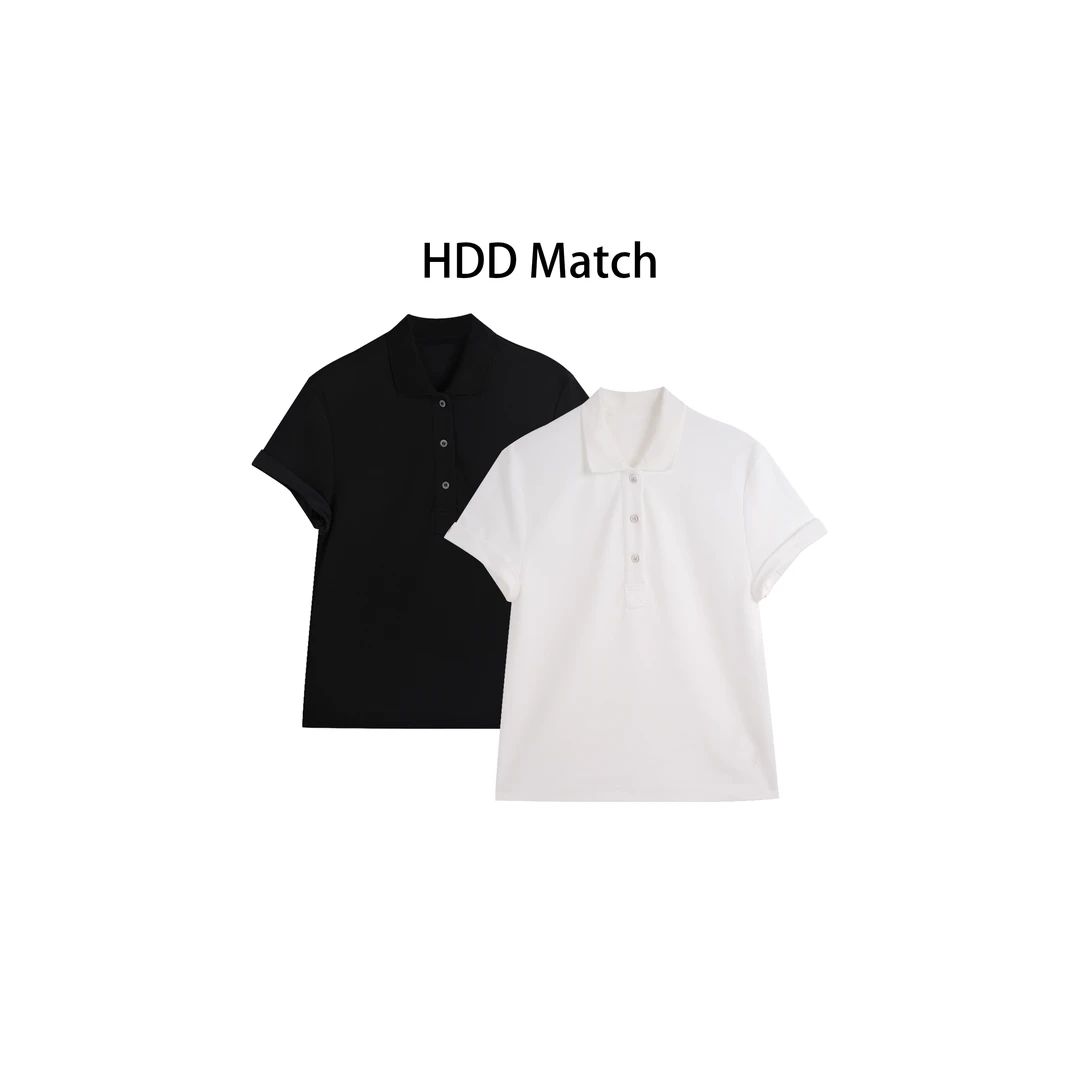 HDD "罗马假日"  棉 夏季女款纯色简约气质POLO上衣 Y8294