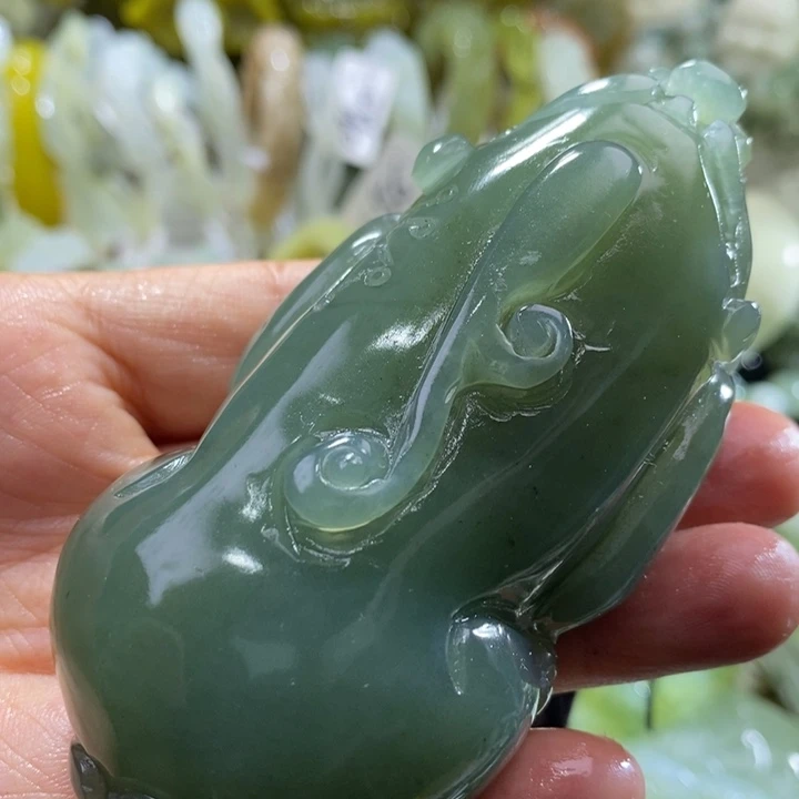 岫玉未镶嵌岫玉手把