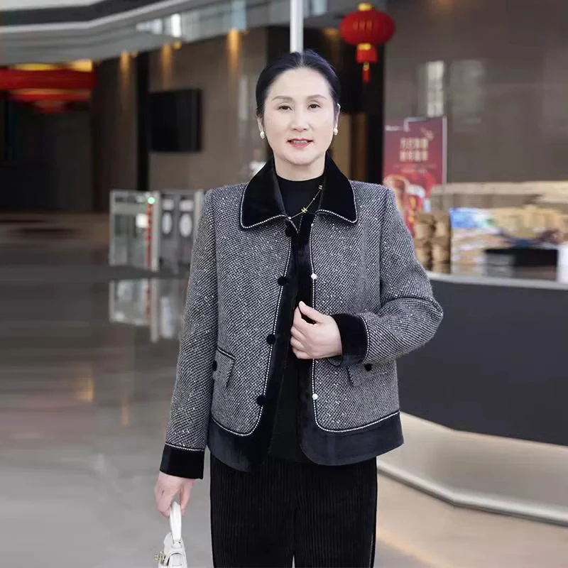 【直播正品同款】早春妈妈装2025新款秋季中老年女装外套小香风夹克