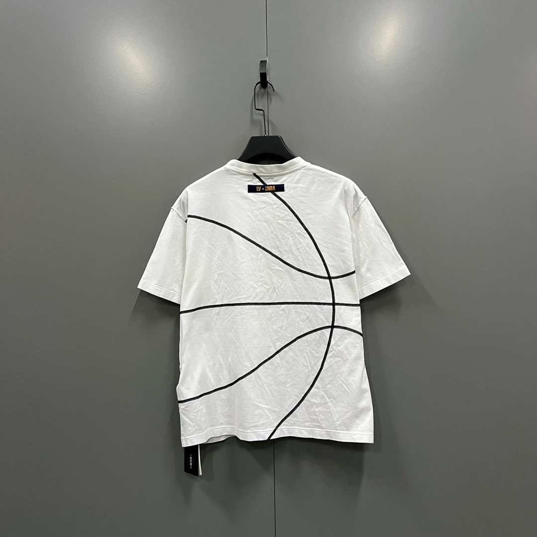 lv × NBA 联名款 白色篮球纹路短袖 L码/95新/5250/bc008698