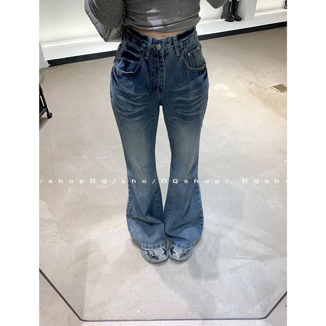 【 韩女法则】 好身材牛仔微喇裤