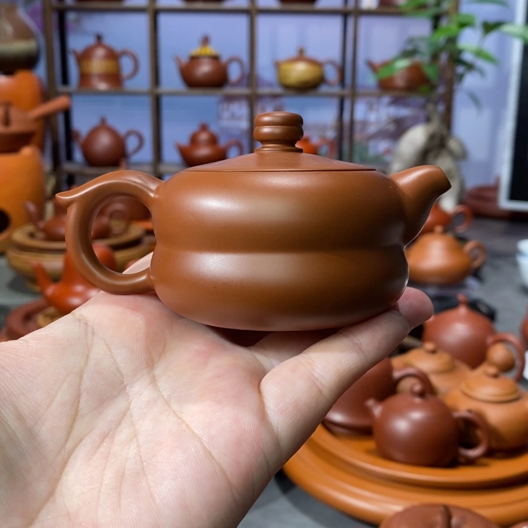 茶壶朱泥吴翰石矿朱泥柿柿柿如意壶88cc