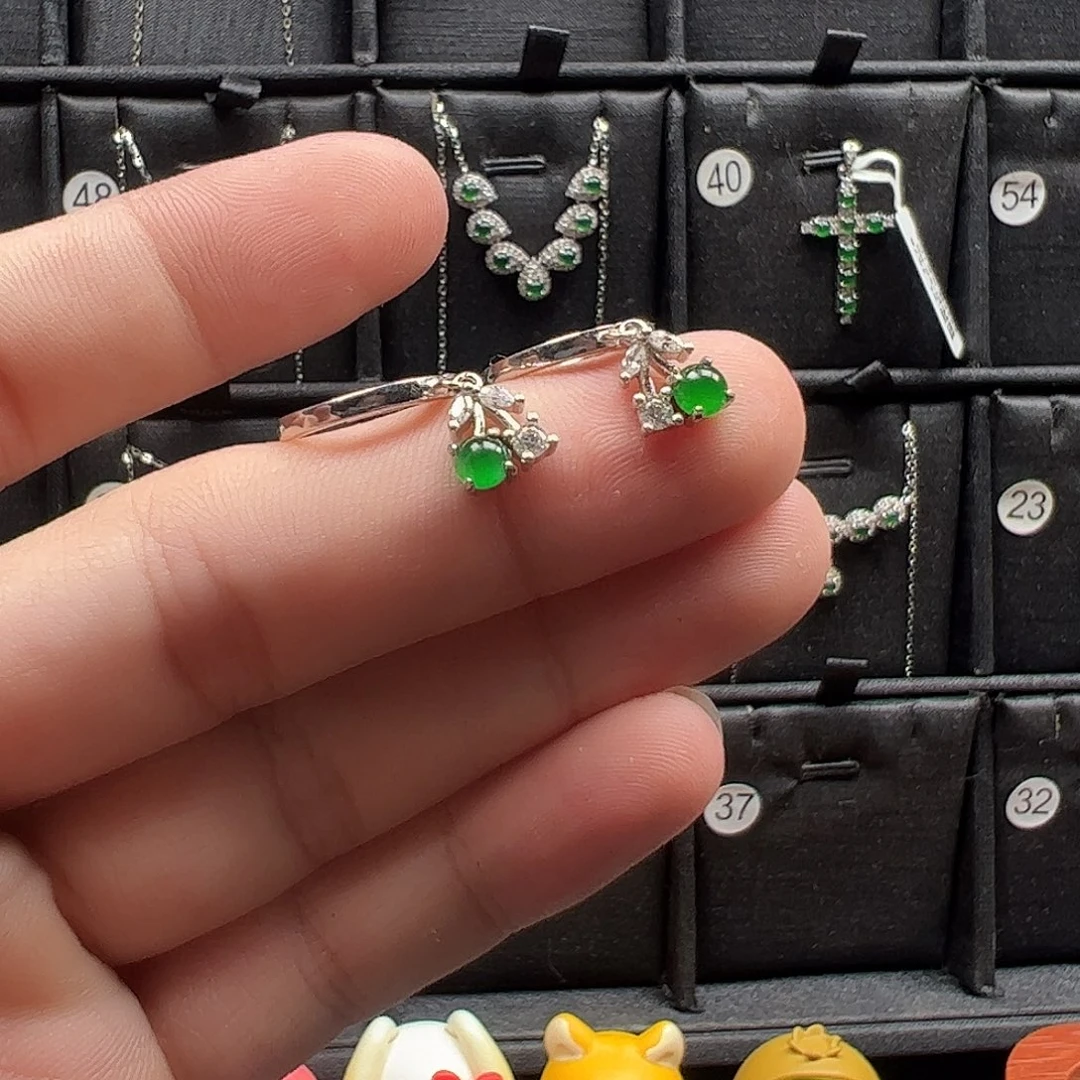 不***二翡翠银S925镶嵌手链不退不换