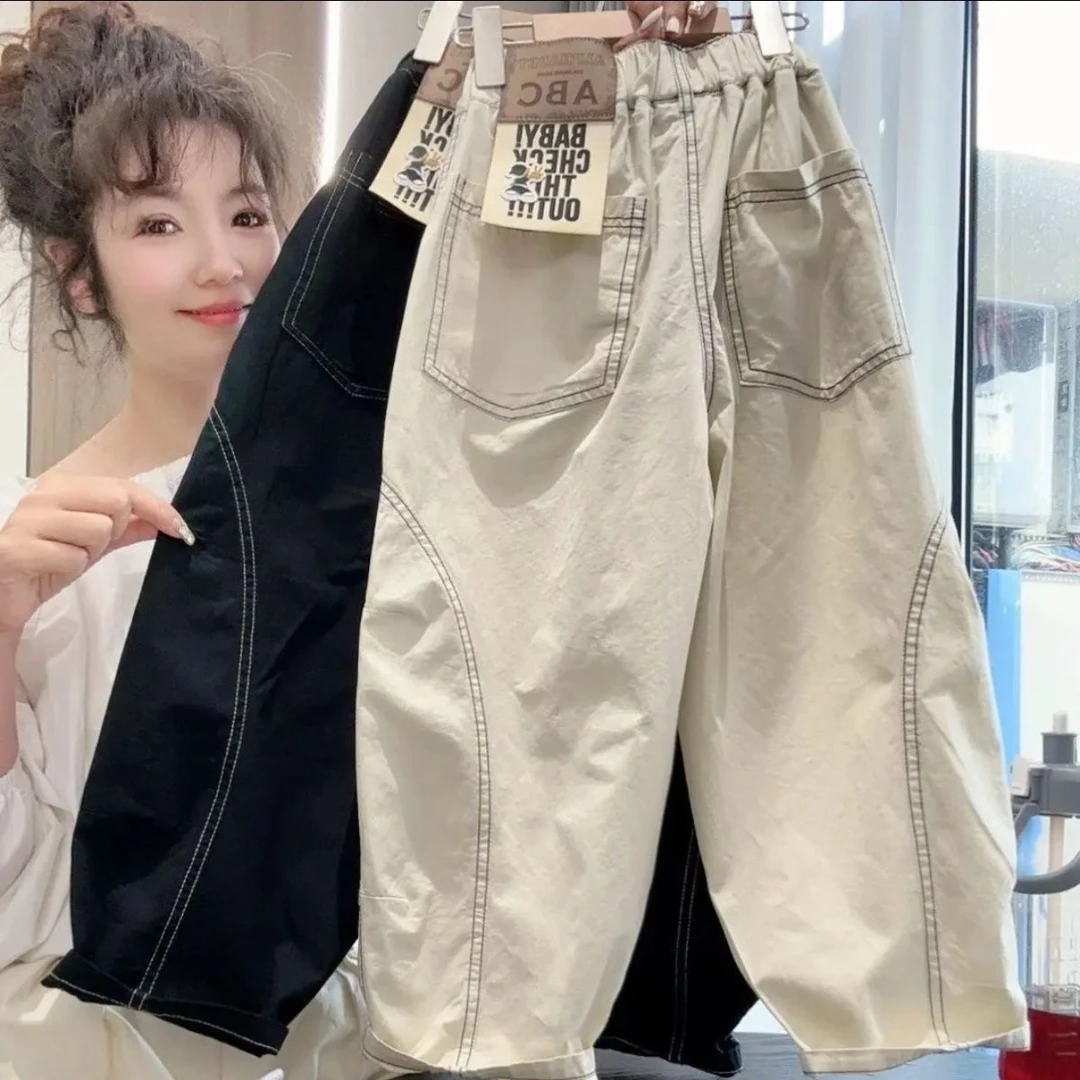 男童2025新款纯棉裤子春夏薄款时尚中大童休闲裤儿童工装裤防蚊裤