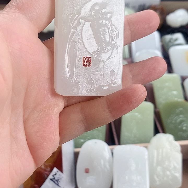 长石玉未镶嵌牌子方解石玉