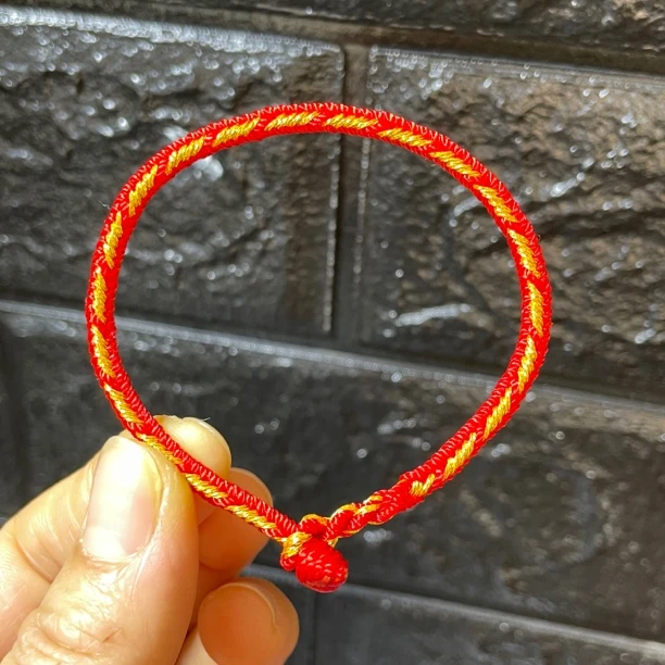 非金属锦纶手链 纯手工编织本命年红色情侣款十全十美手绳