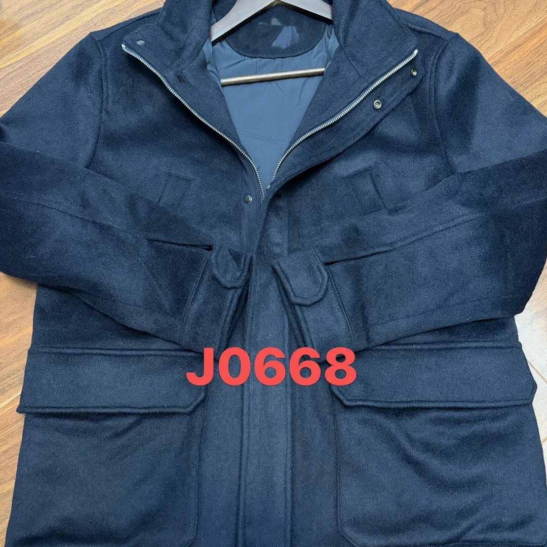 J0668 杰 新款男士立领毛大衣