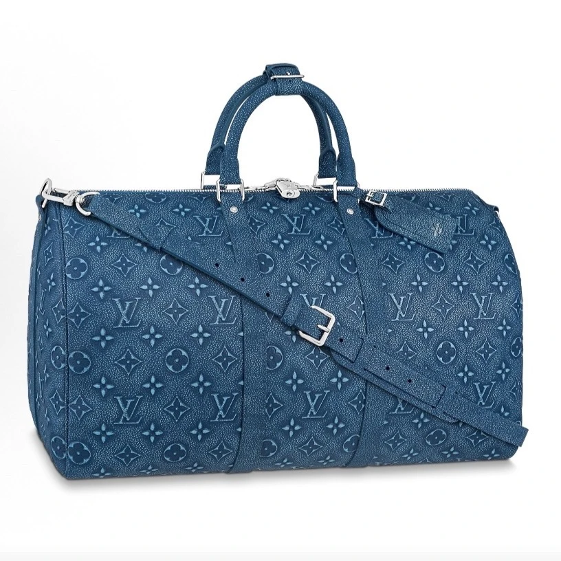 99新 LouisVuitton/路易威登 限量牛皮2872浮雕keepall 50旅行袋