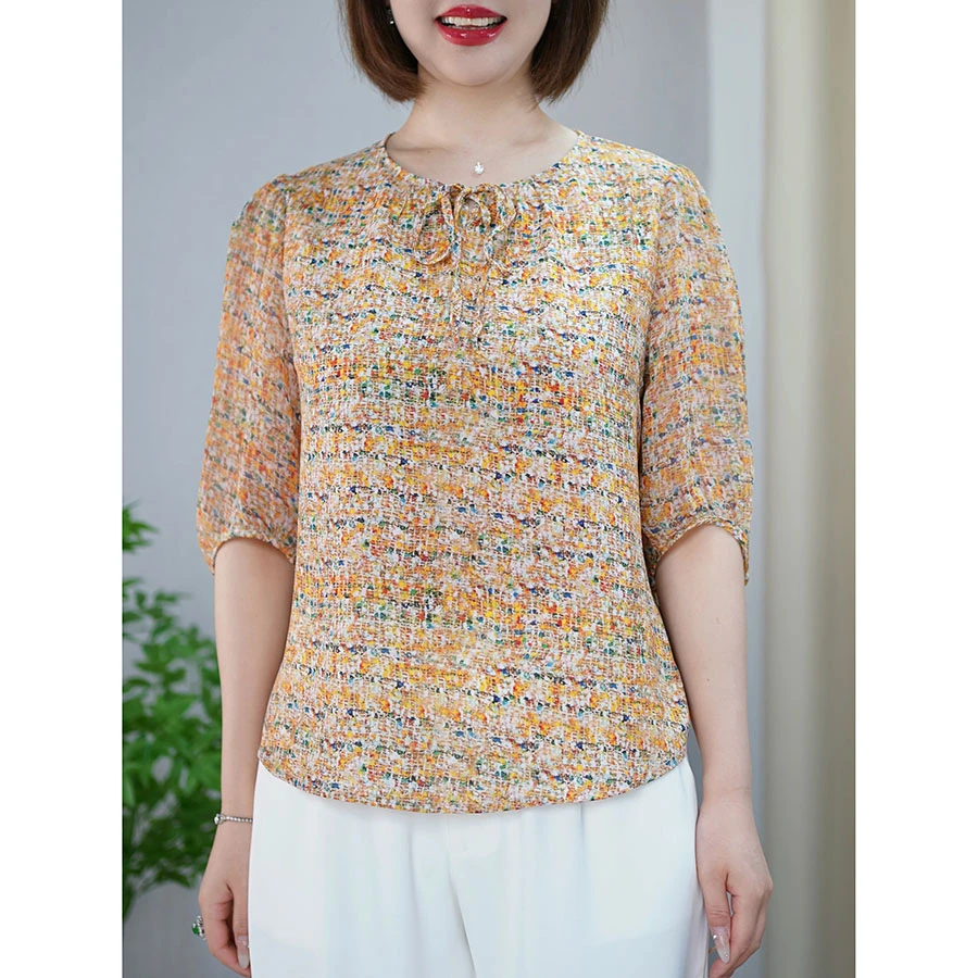 百搭洋气质减龄小衫高级感上衣T恤微胖妹妹大码妈妈女装新款衣服