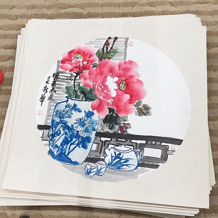 国画花鸟等图案和50.50