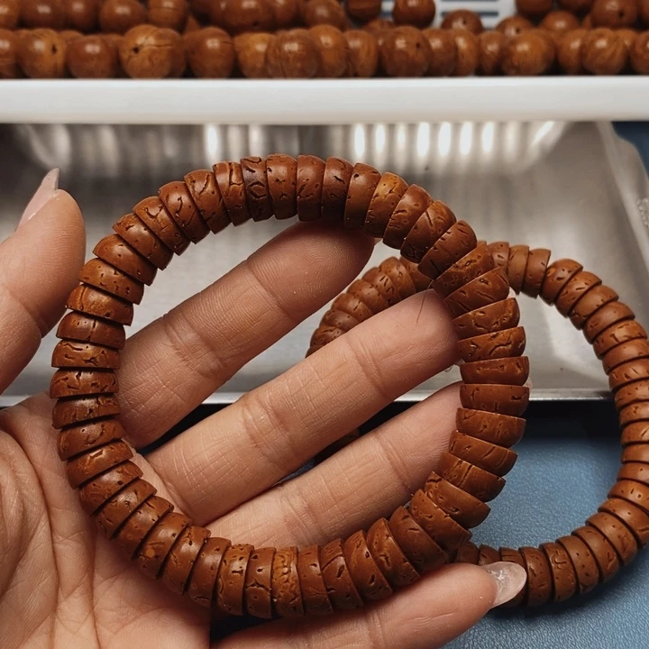 桃核手串饭碗12花皮色差44颗