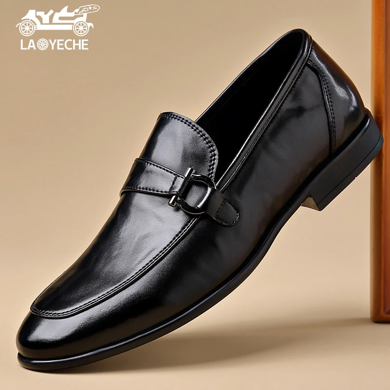 老爷车一脚蹬商务英伦风软底男士皮鞋百搭旅游鞋夏季时尚透气男鞋